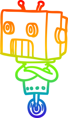 gökkuşağı gradyan çizgisi bir insan tarafından çizilmiş robot çizgi