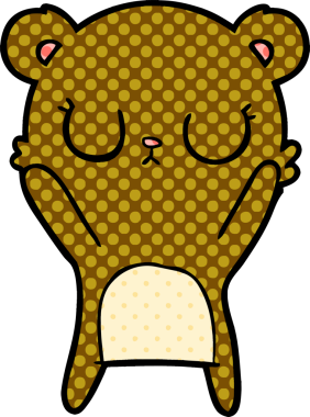 Bir insan tarafından çizilmiş barışçıl ayı yavrusu.