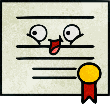 Bir insan tarafından çizilmiş mezuniyet diplomasının retro grunge dokusu.