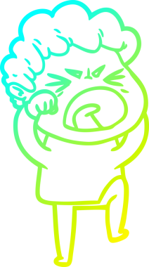 Bir insan tarafından çizilmiş öfkeli bir çizgi film karakteri.