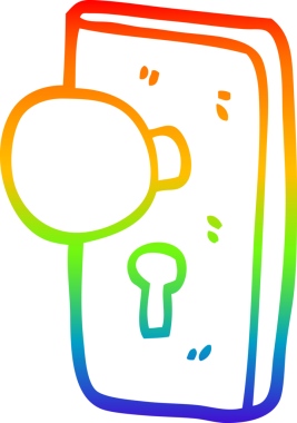 gökkuşağı gradyan çizgi çizimi bir insan tarafından çizilmiş anahtar deliği