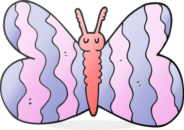 Bir insan tarafından çizilmiş serbest çizim kelebek.