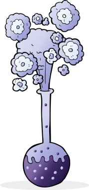 bir insan tarafından çizilmiş karikatür bilim deneyi