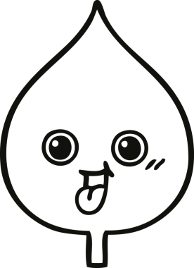 Bir insan tarafından çizilmiş dışavurumsal yaprağın çizgi çizimi