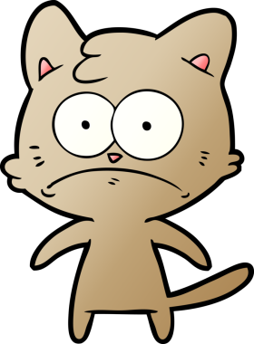 bir insan tarafından çizilmiş sinirli bir kedi.