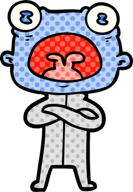 Bir insan tarafından çizilmiş garip uzaylı çizgi filmi.