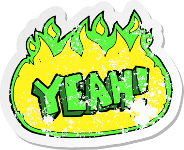 Bir karikatürün gerilimli çıkartması evet bir insan tarafından çizilmiş