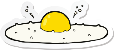 Bir insan tarafından çizilmiş karikatür yumurta etiketi.