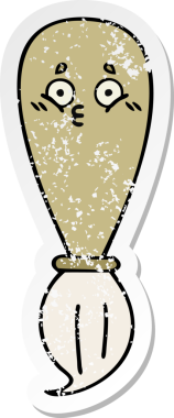 Bir insan tarafından çizilmiş karikatür fırçasının sıkıntılı çıkartması.