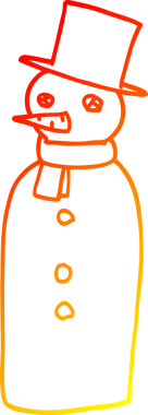 Bir insan tarafından çizilmiş bir kardan adamın sıcak çizgi çizimi