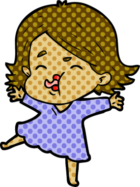 Bir insan tarafından çizilen karikatür kızı.