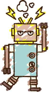 Bir insan tarafından çizilen robot tebeşiri.