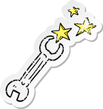 Bir insan tarafından çizilmiş çizgi film anahtarının gerilimli yapıştırması.