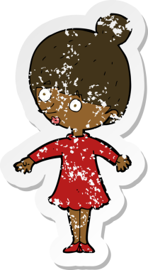 Bir insan tarafından çizilmiş bir karikatürün gerilimli çıkartması.