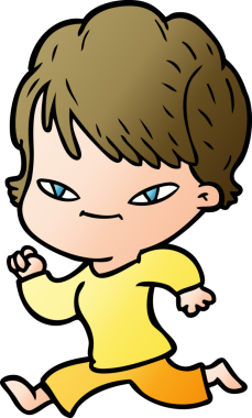 Bir insan tarafından çizilmiş mutlu bir kadın.