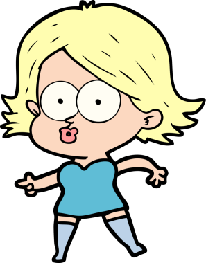 Çizgi film kızı somurtuyor bir insan tarafından