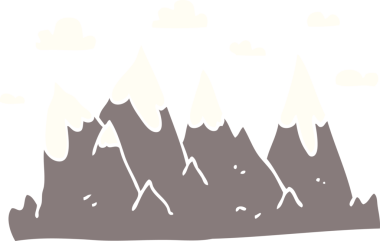 bir insan tarafından çizilmiş çizgi film karalama dağ aralığı