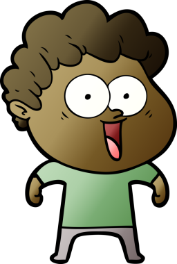 Bir insan tarafından çizilmiş mutlu bir adam.