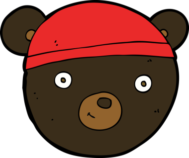 bir insan tarafından çizilmiş siyah ayı yüzü.