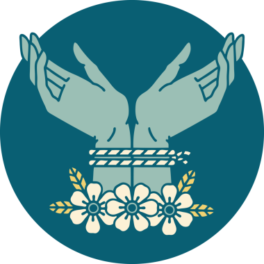 Bir insan tarafından çizilmiş ellerin ikonik dövme şekli