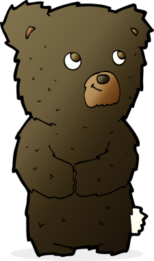 bir insan tarafından çizilmiş siyah ayı yavrusu.