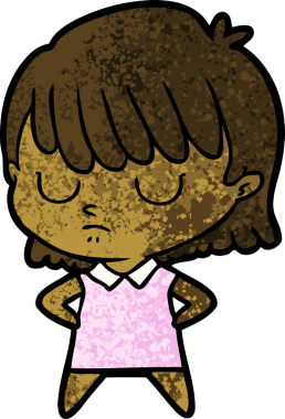 Bir insan tarafından çizilmiş karikatür kadın.