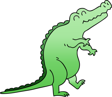 bir insan tarafından çizilmiş gölgeli garip timsah çizgi filmi.