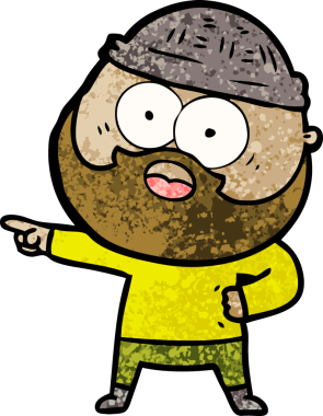 Bir insan tarafından çizilmiş sakallı bir adam.