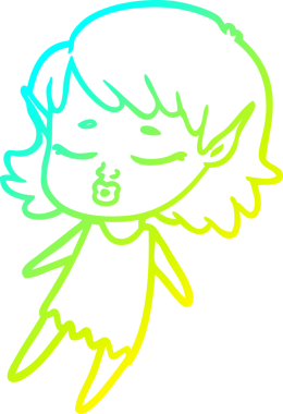 Soğuk gradyan çizgisi, bir insan tarafından çizilmiş güzel bir elf kızının çizimi.