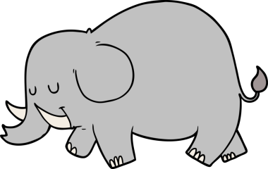 Bir insan tarafından çizilmiş bir fil.