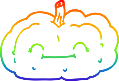 gökkuşağı gradyan çizgi çizimi bir insan tarafından çizilmiş mutlu balkabağı