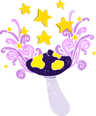 Bir insan tarafından çizilmiş mantar taburesi.