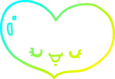 Bir insan tarafından çizilmiş bir karikatür aşk kalp karakteri.