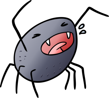 Bir insan tarafından çizilmiş cadılar bayramı örümceği çizgi filmi.