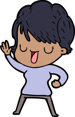 Bir insan tarafından çizilmiş bir karikatür kadın konuşuyor.