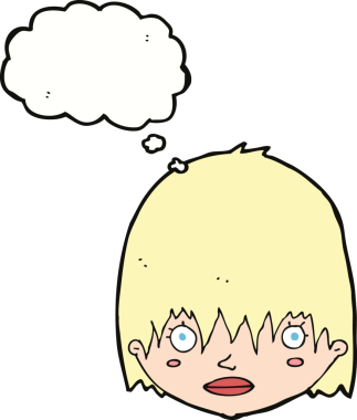 Bir insan tarafından çizilmiş düşünce baloncuğu olan bir karikatür.