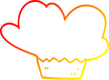 Bir insanın çizdiği çizgi film kekinin sıcak gradyan çizgisi.