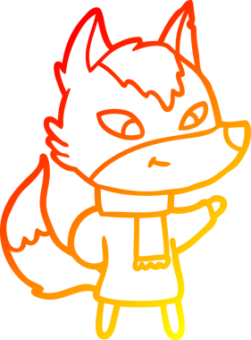 Bir insan tarafından çizilmiş dost canlısı bir kurt çizgi çizimi.