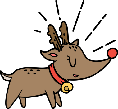 Geleneksel dövme stili bir Ren geyiği insan tarafından çizilmiş.