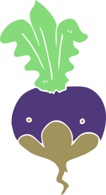 Bir insan tarafından çizilen pancarın düz renk çizimi