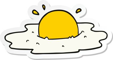 Bir insan tarafından çizilmiş karikatür yumurta etiketi.