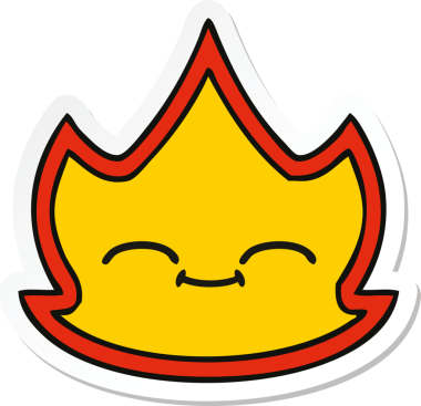 Bir insan tarafından çizilmiş şirin bir çizgi film çıkartması.