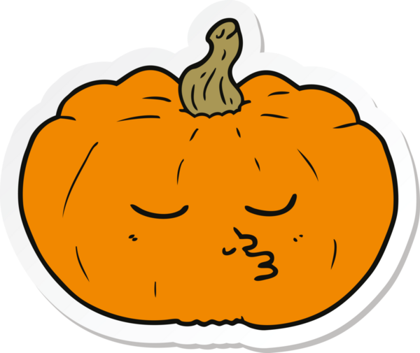 Bir insan tarafından çizilmiş bir balkabağı çıkartması.