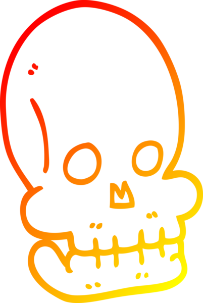 Bir insan tarafından çizilmiş komik bir kafatası çizimi.