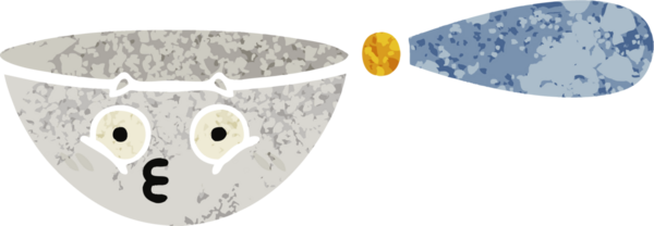 Bir insan tarafından çizilmiş bir ölçüm kaşığının retro çizim tarzı karikatürü