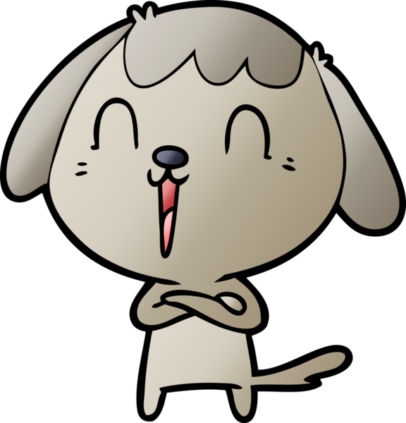 Bir insan tarafından çizilmiş şirin bir çizgi film köpeği.