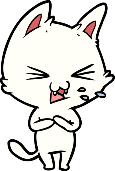 Bir insan tarafından çizilmiş kedi tıslaması.