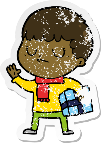 Bir insan tarafından çizilmiş huysuz bir çocuğun sıkıntılı çıkartması.