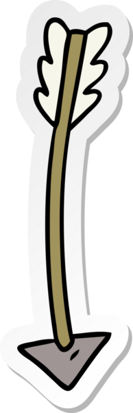 Bir insan tarafından çizilmiş bir okun el çizimi karikatürü.