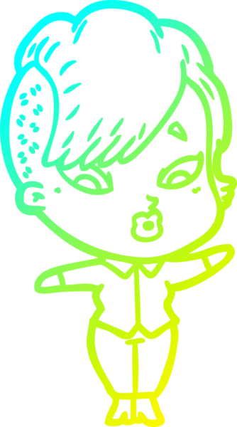 Bir karikatür çizimi, bir insan tarafından çizilmiş bir kızı şaşırttı.